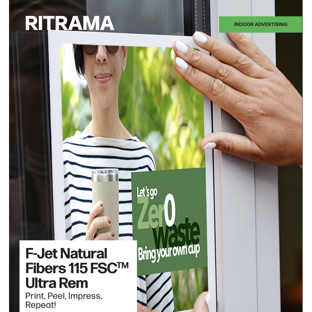 RITRAMA F-Jet Natural Fibers 115 FSCTM White Matt Ultra-Rem PVC FREE (14372)