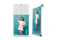 Twin Double Sided Roll-Up Stand