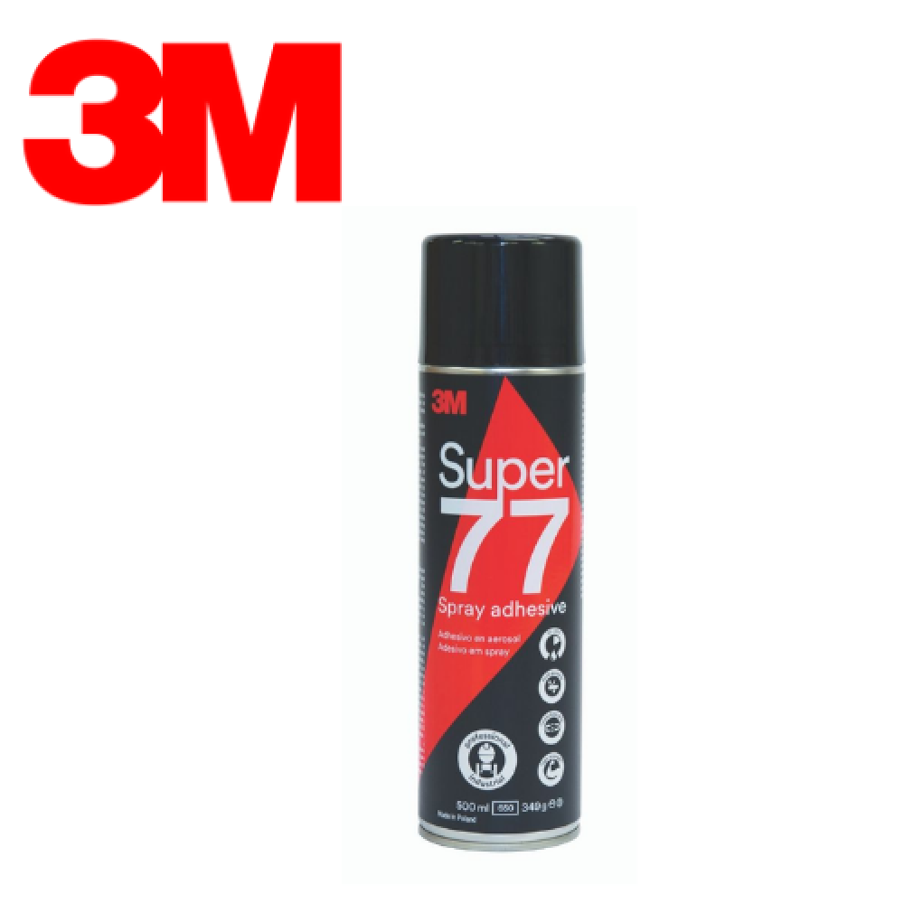 3M Super 77 Multipurpose Permanent Spray Adhesive Glue, Paper, Cardboard,  Fabric, Plastic, Metal, Wood, Net Wt 13.44 oz