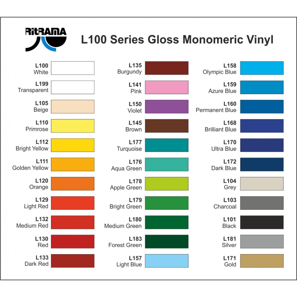 Ritrama L100 3yr Monomeric Sign Vinyl Ritrama L100 3yr Monomeric Sign Vinyl