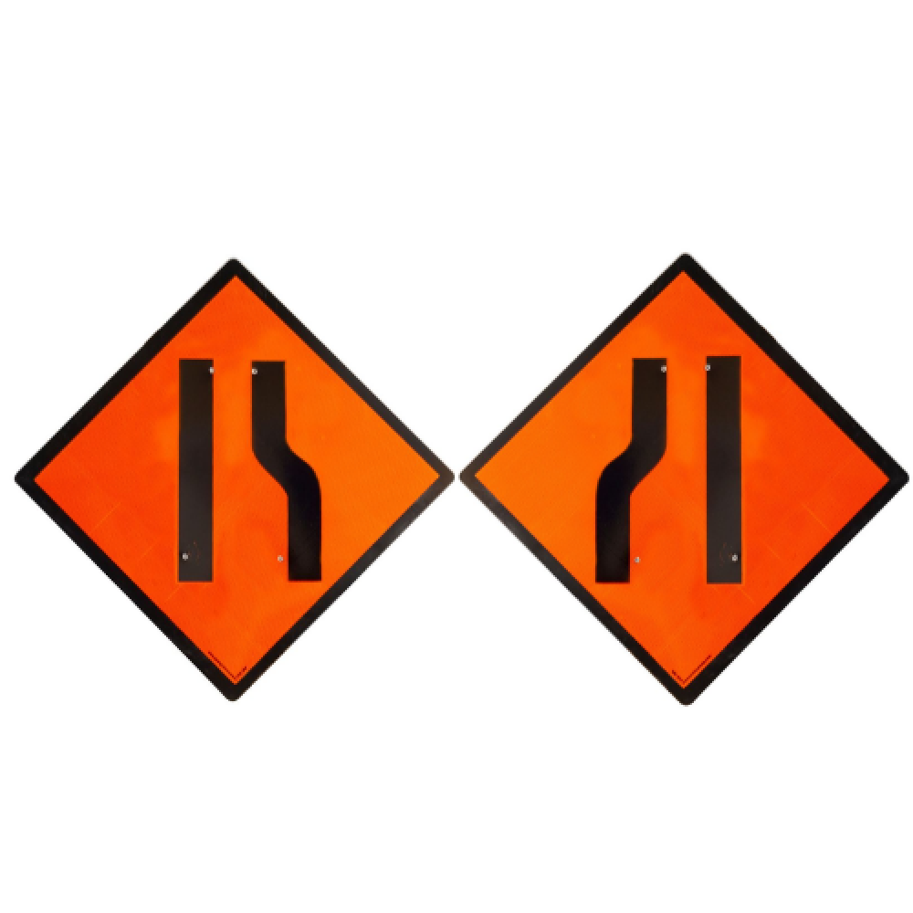 Road Narrows Road Sign
