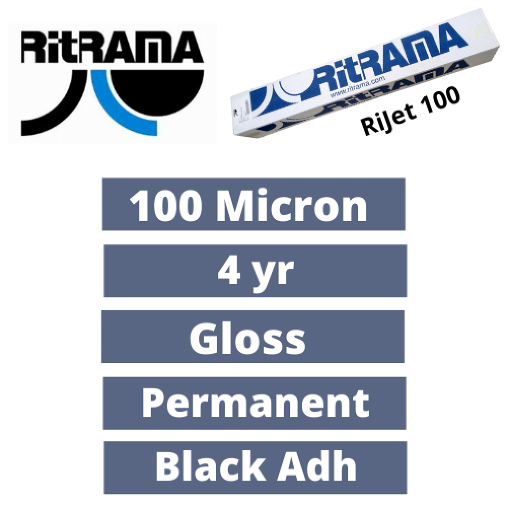 Ritrama Ri-Jet M100 Blackout Vinyl with Permanent Adh (04239)