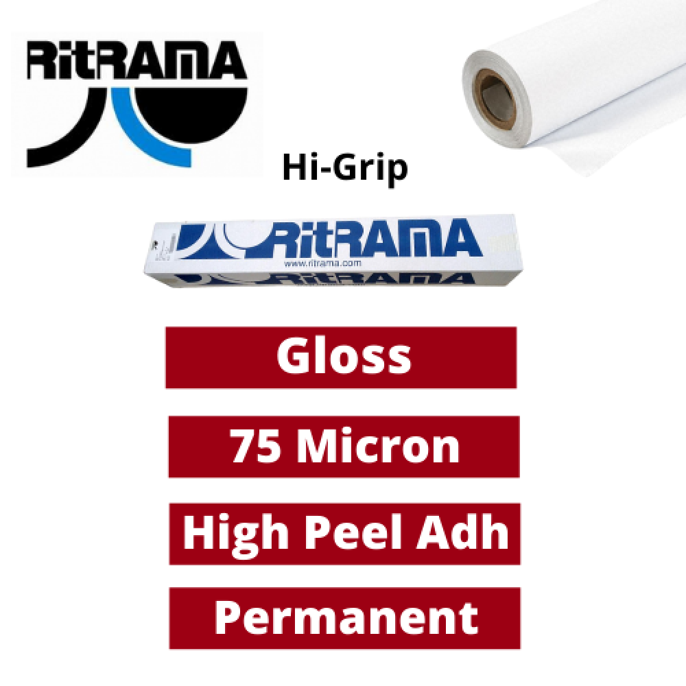 Ritrama Hi-Grip P75 Extra Permanent Gloss White Vinyl 08198 (08285)