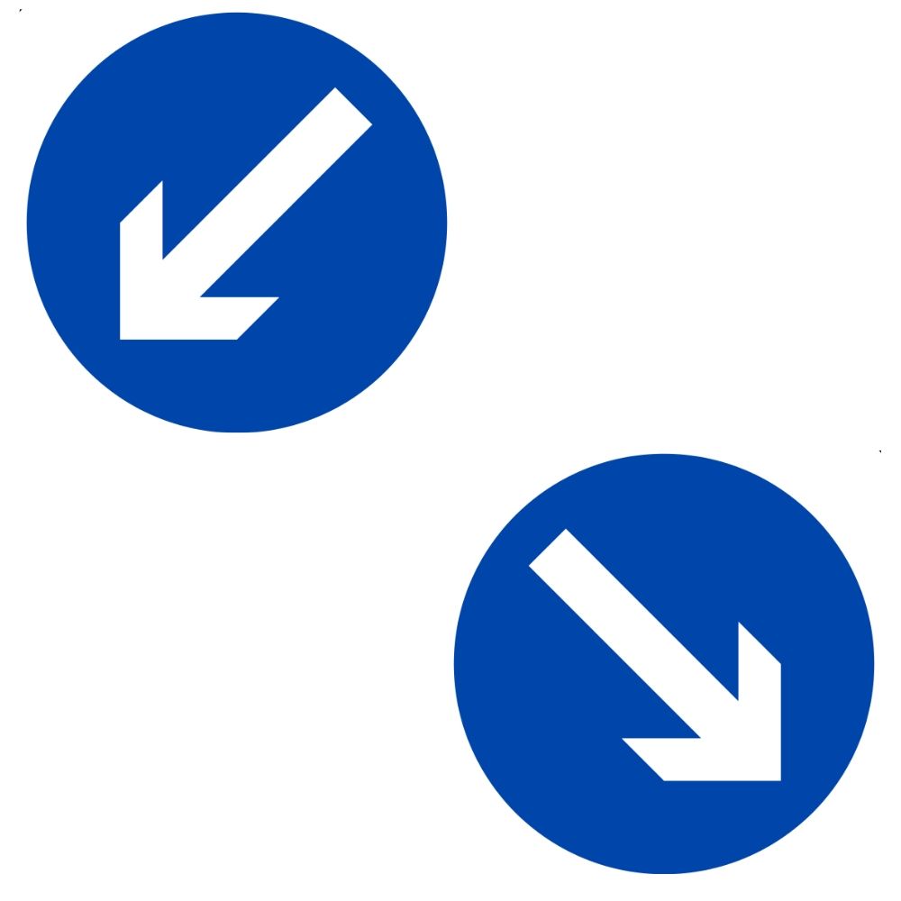 Keep Left/Right Regulatory Road Sign 600mm x 600mm